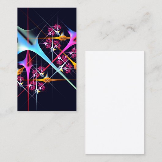 ピンクのフローラモダン抽象芸術アートカラーパターン#01 名刺 (正面/裏面)