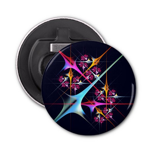 ピンクのフローラモダン抽象芸術アートカラーパターン#01 栓抜き (正面)