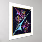 ピンクのフローラモダン抽象芸術アートカラーパターン#01 箔ポスター (レイダウン)