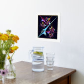 ピンクのフローラモダン抽象芸術アートカラーパターン#01 箔ポスター (レイダウン (キッチン))