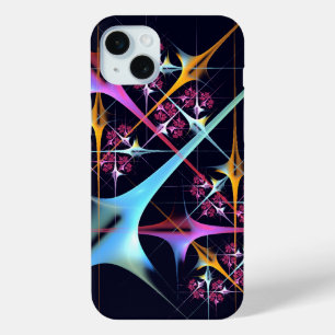 ピンクのフローラモダン抽象芸術アートカラーパターン#01 iPhone 15 MINIケース