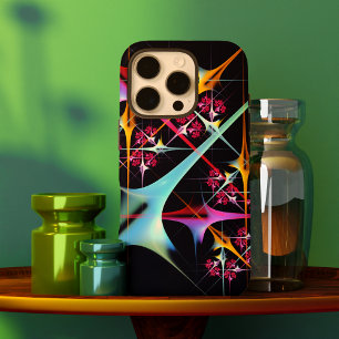 ピンクのフローラモダン抽象芸術アートカラーパターン#01 iPhone 16 PROケース