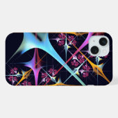 ピンクのフローラモダン抽象芸術アートカラーパターン#01 iPhoneケース (裏面横)