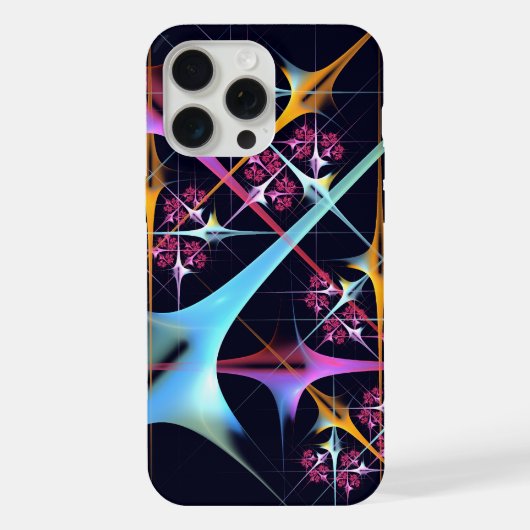 ピンクのフローラモダン抽象芸術アートカラーパターン#01 iPhoneケース (裏面)