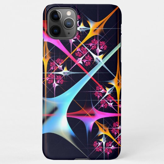 ピンクのフローラモダン抽象芸術アートカラーパターン#01 iPhoneケース (裏面)