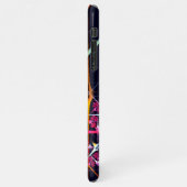 ピンクのフローラモダン抽象芸術アートカラーパターン#01 iPhoneケース (左側)