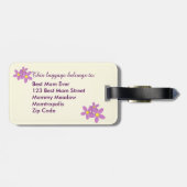 ピンクのフローラモノグラムのラゲージタグ ラゲッジタグ (裏面横)