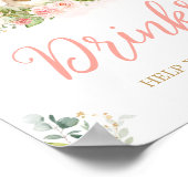 ピンクのフローラリトルバニーベビーシャワードリンク ポスター (角)