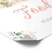 ピンクのフローラリトルバニーベビーシャワー食品 ポスター (角)