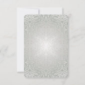 ピンクのフローラリボンシルバーダマスク日付を保存 セーブザデート (裏面)