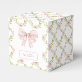 ピンクのフローラリボン赤ちゃん女の子のギフトボックス フェイバーボックス