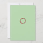 ピンクのフローラリース保存日付 セーブザデート (裏面)