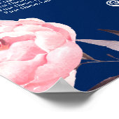 ピンクのフローラリース6結婚テーブルの座席表 ポスター (角)