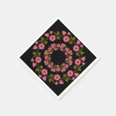 ピンクのフローラリース | の結婚紙ナプキン スタンダードカクテルナプキン (角)