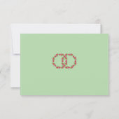 ピンクのフローラリース | ウェディングRSVP 出欠カード (裏面)