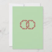 ピンクのフローラリース |ブライダルシャワーの招待 招待状 (裏面)