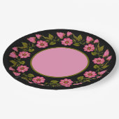 ピンクのフローラリース |紙プレート ペーパープレート (アングル)