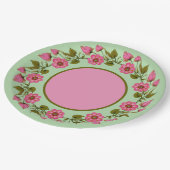 ピンクのフローラリース |紙プレート ペーパープレート (アングル)