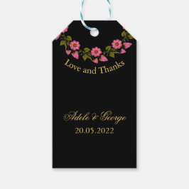 ピンクのフローラリース |結婚様のギフトラベル ギフトタグ
