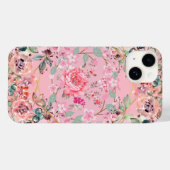 ピンクのフローラリース、花過負荷 Case-Mate iPhoneケース (裏面 (横))