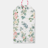 ピンクのフローラリービエレファントガールベビーシャワーのお気に入り ギフトタグ (裏面)