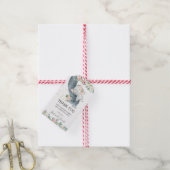 ピンクのフローラリービエレファントガールベビーシャワーのお気に入り ギフトタグ (より糸付き)