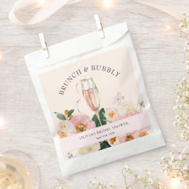 ピンクのフローラルブランチ&バブリーブライダルシャワー フェイバーバッグ