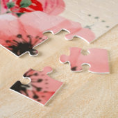 ピンクのフローラレディ、春アートワーク ジグソーパズル (側面)