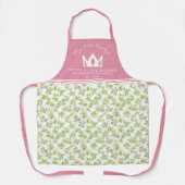 ピンクのフローラレモン柑橘類クイーンオブザキッチン エプロン (正面)