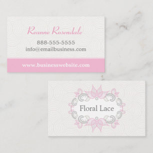 ピンクのフローラレースWaves Business Card 名刺