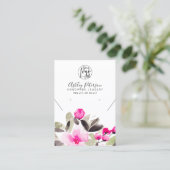 ピンクのフローラロゴジュエリーイヤリングネックレス 名刺 (スタンド正面)