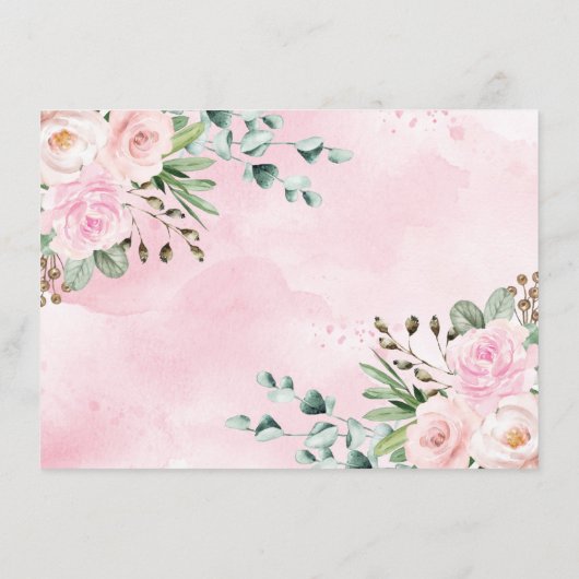 ピンクのフローラワイルドジャングルサファリの赤ちゃん女の子のための本 エンクロージャーカード (裏面)