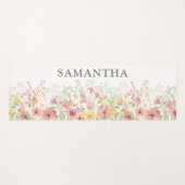 ピンクのフローラワイルドフラワー名 ヨガマット (正面(横))