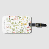 ピンクのフローラワイルドフラワー名 ラゲッジタグ (正面横)
