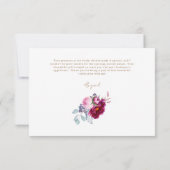 ピンクのフローラワインシャワーメッセージサンキュー サンキューカード (裏面)