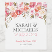 ピンクのフローラワインラベル ワインラベル (シングルラベル)