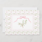 ピンクのフローラヴィンテージエレガントベビーシャワー 招待状 (裏面)