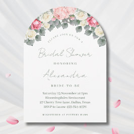 ピンクのフローラヴィンテージガーデンバラブライダルシャワーInv 招待状
