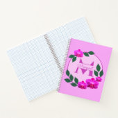 ピンクのフローラヴィンテージパーソナライズされた名イニシャル ノートブック (内部)