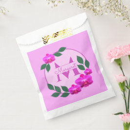 ピンクのフローラヴィンテージパーソナライズされた名イニシャル フェイバーバッグ