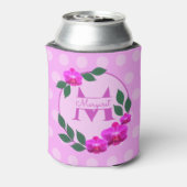 ピンクのフローラヴィンテージパーソナライズされた名イニシャル 缶クーラー (缶裏面)
