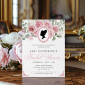 ピンクのフローラヴィンテージブライダルシャワー招待 招待状