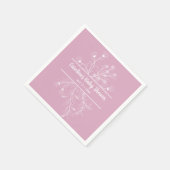 ピンクのフローラヴィンテージベビーシャワー スタンダードカクテルナプキン (角)