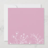 ピンクのフローラヴィンテージベビーシャワー 招待状 (裏面)