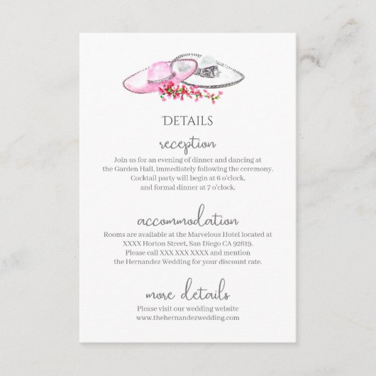 ピンクのフローラヴィンテージメキシ結婚カンの贅沢 エンクロージャーカード (正面)