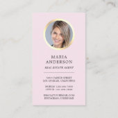 ピンクのフローラヴィンテージ実在鍵エステートエージェントフォト 名刺 (裏面)