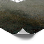 ピンクのフローラヴィンテージ結婚フレームのウェルカムサイン ポスター (角)