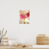 ピンクのフローラ値ポスター紙（マット） ポスター (キッチン)