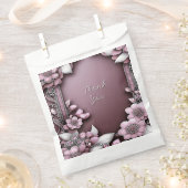 ピンクのフローラ優先バッグ フェイバーバッグ (クリップ留めされた状態)