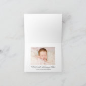 ピンクのフローラ写真の生誕発表 案内状 (内部)